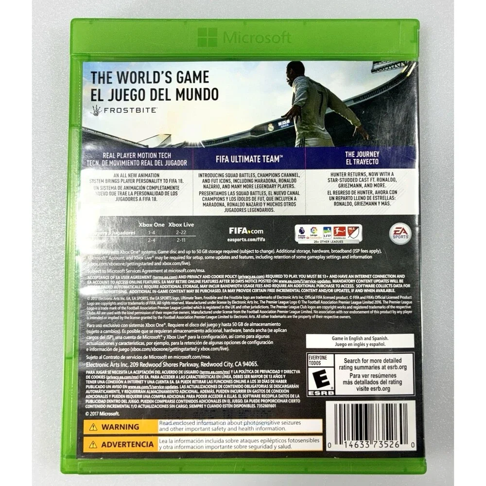 FIFA 18 Standard Edition EA Sports Xbox One Complete with Inserts Tested